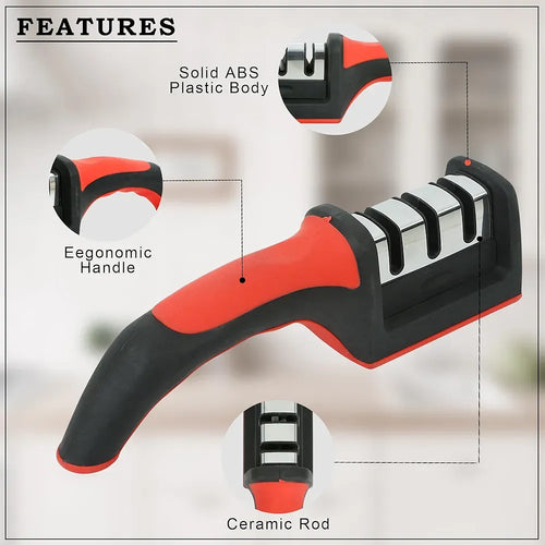 3 in 1 Knife Sharpener with 3 Stages - Repair, Sharpen & Polish