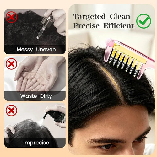 2-in-1 Hair Oil Applicator Comb with Roller Ball